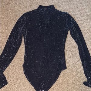NBW Black Sparkly Bodysuit